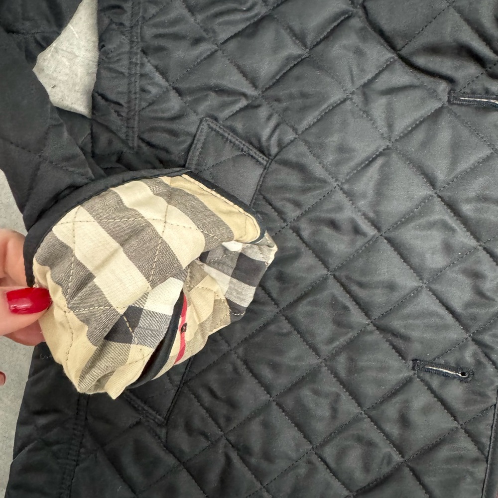Burberry Black Quilted Jacket with original Check Lining. Like new - Picture 7 of 7